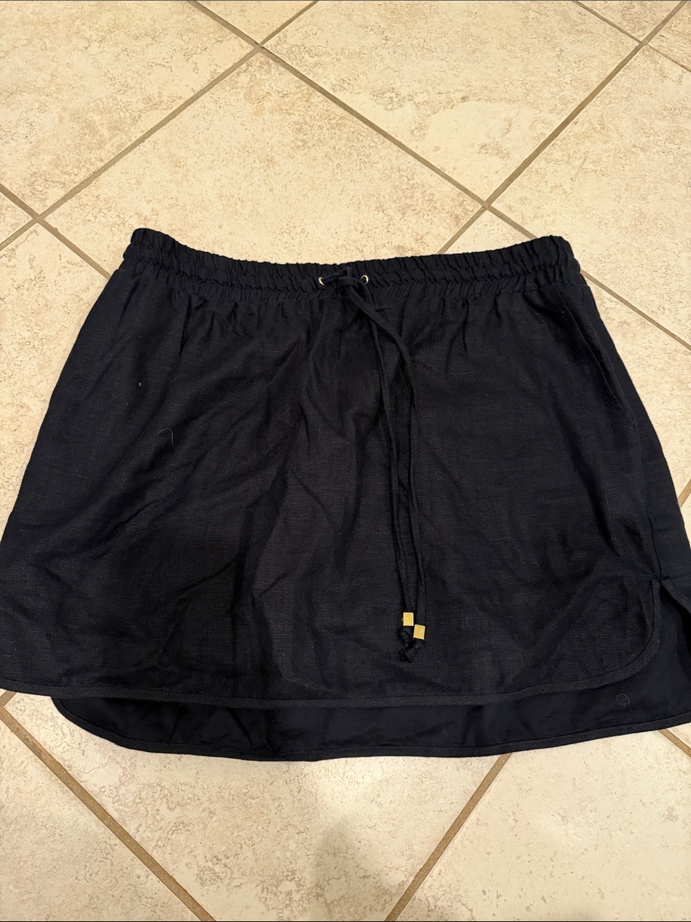 Michael Kors Navy Elastic Waist Skirt